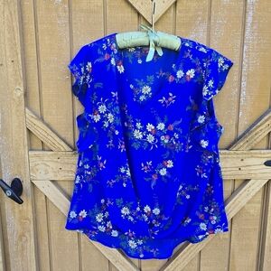 Vince Camuto Blue Floral Blouse